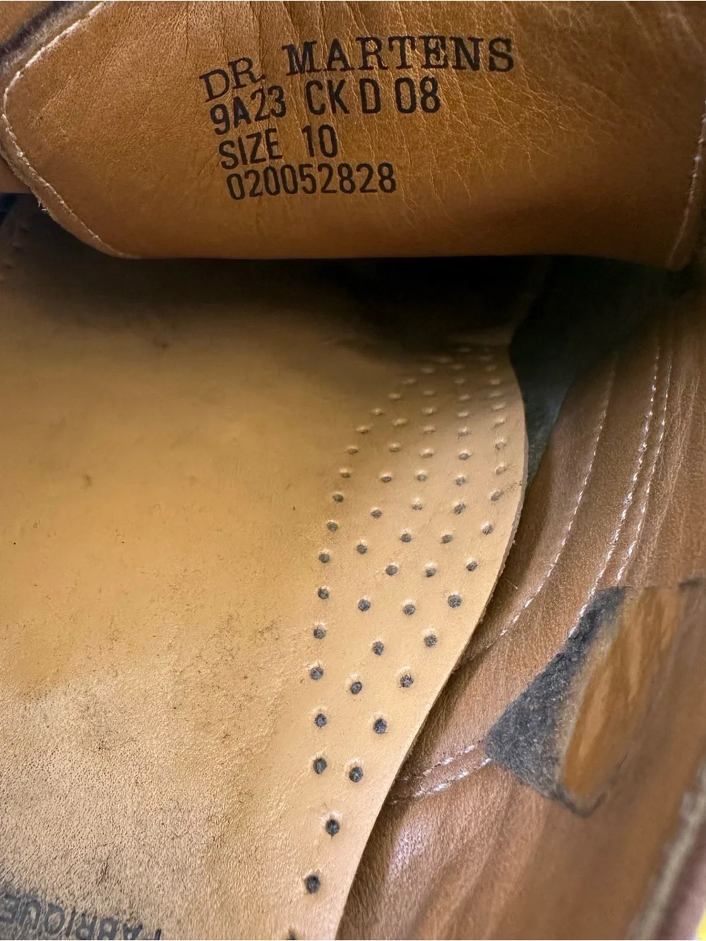 Doc Dr Martens 9A23 Brown Smooth Leather Brogue Dress Shoes Mens 10 Wingtip